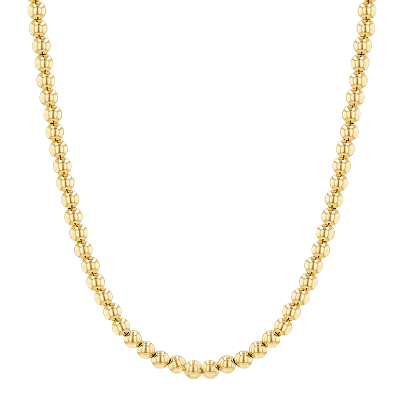 4mm Gold Bead Ball Necklace