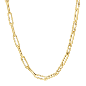 14K Twist Link Paper Clip Chain Necklace