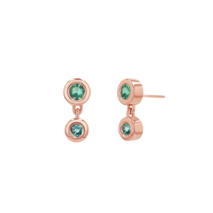 Linked Emerald Duo Studs