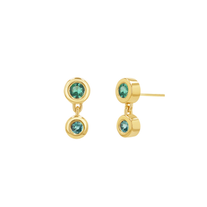 Linked Emerald Duo Studs