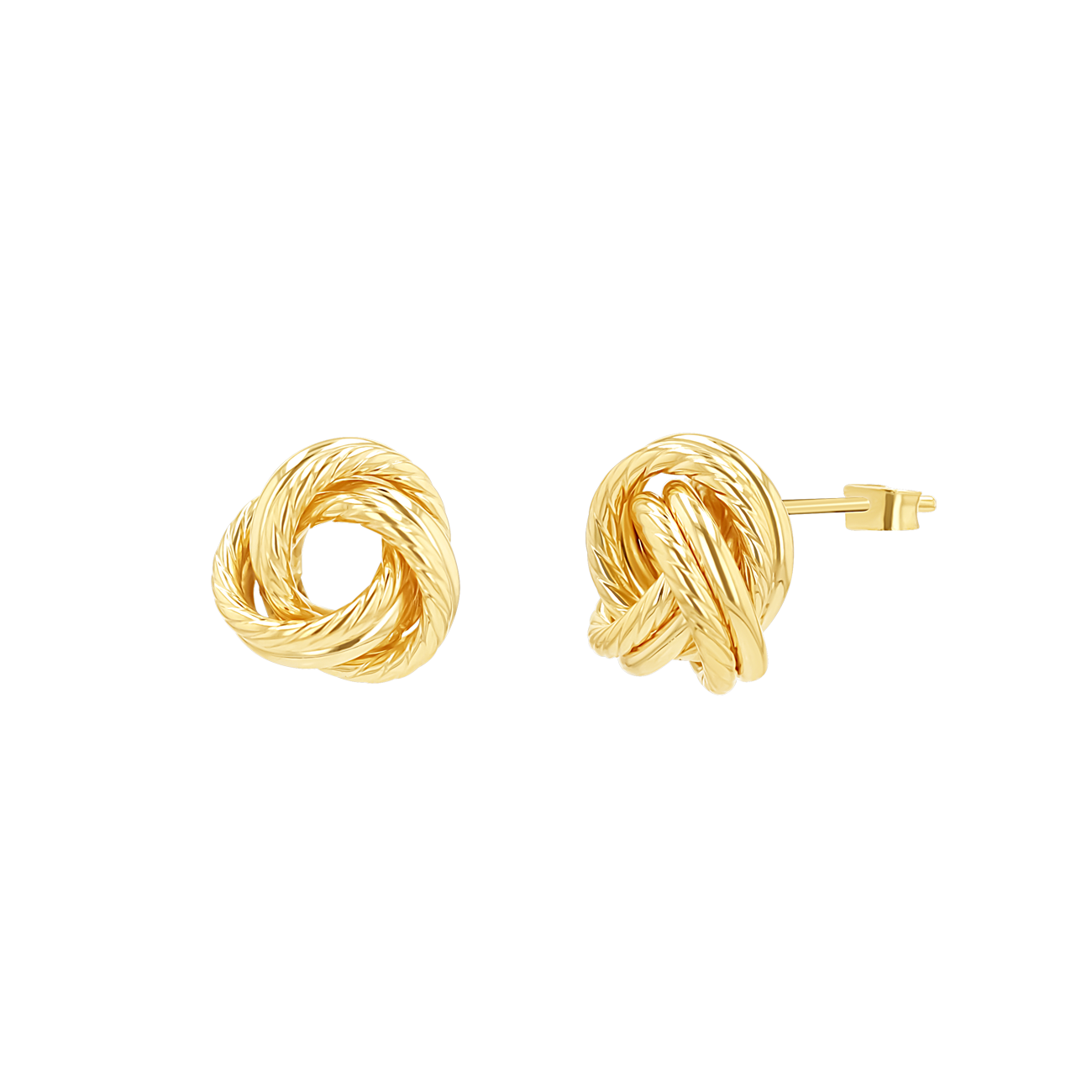 14K Gold Rope Twist Love Knot Earrings – Baby Gold