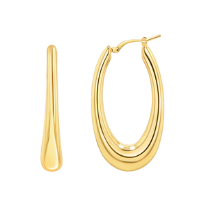 Oval Curved Hoop Earrings