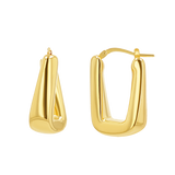 Rectangular Puff Link Hoops