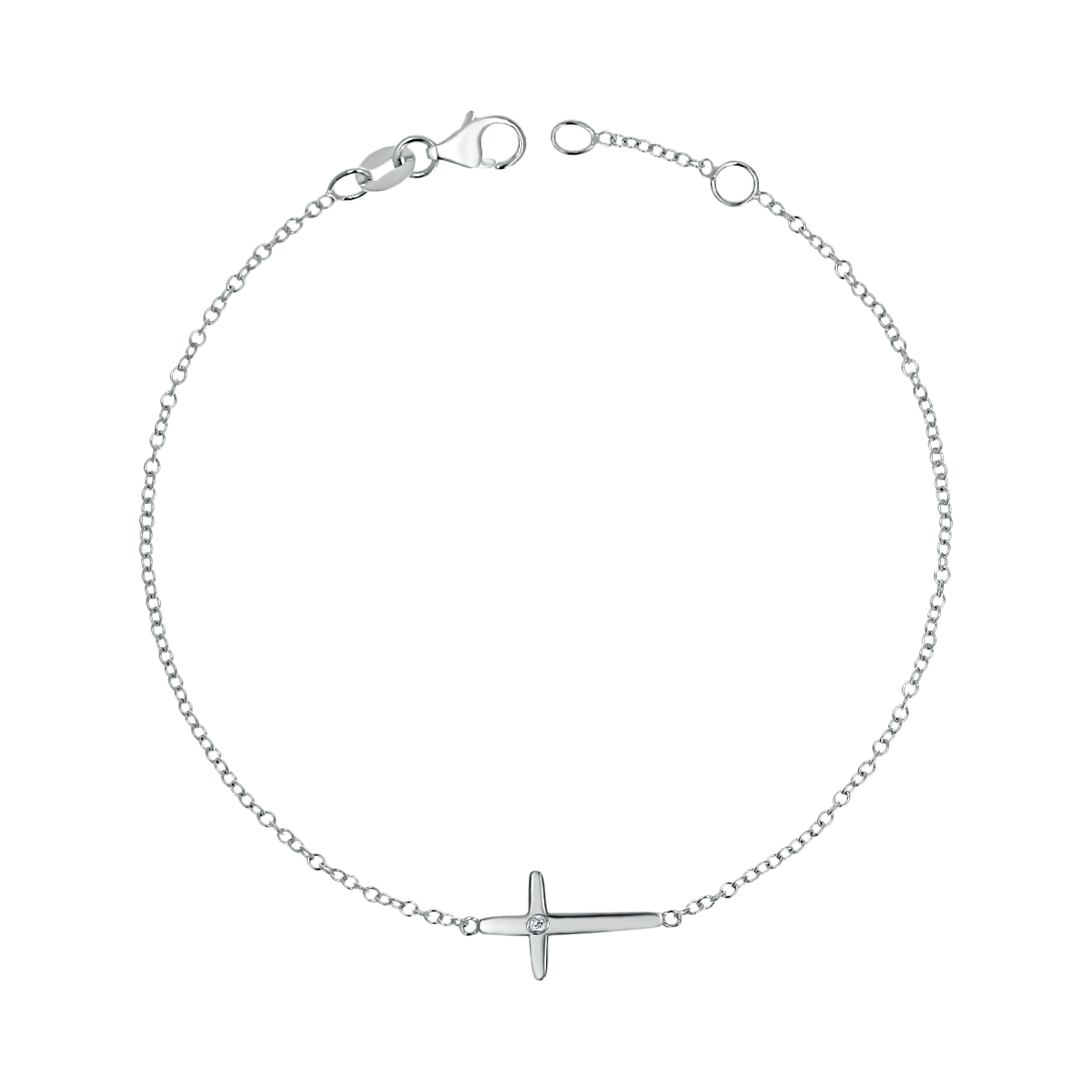 Sculptural Diamond Cross Bracelet