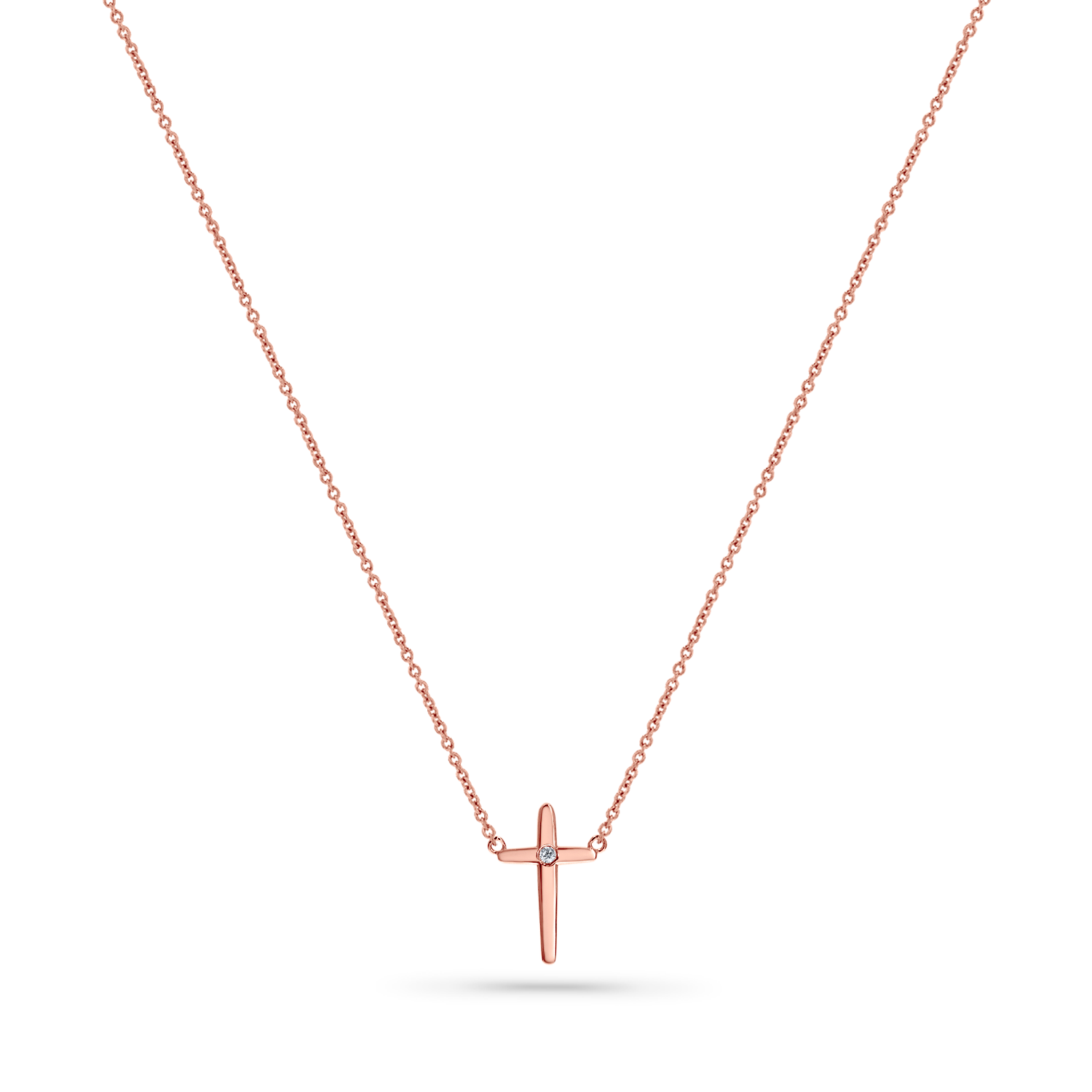 Sculptural Diamond Cross Necklace