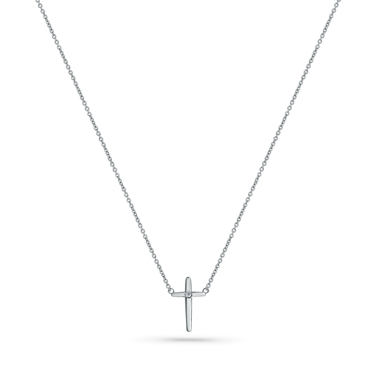 Sculptural Diamond Cross Necklace