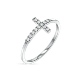 Grace Pave Diamond Cross Ring