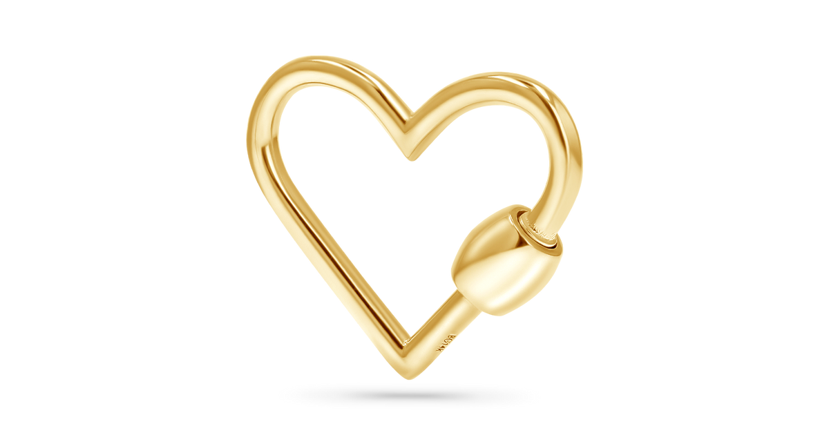 14K Gold Heart Carabiner Connector Charm – Baby Gold