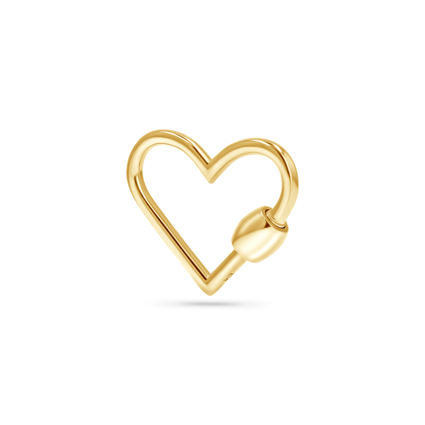 14K Gold Heart Carabiner Connector Charm – Baby Gold