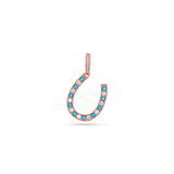 Diamond and Turquoise Lucky Horseshoe Charm