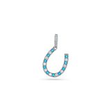 Diamond and Turquoise Lucky Horseshoe Charm