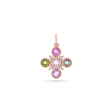 Sapphire and Diamond Fleur Cross Pendant