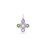 Sapphire and Diamond Fleur Cross Pendant