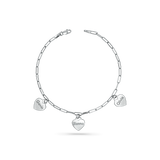 Custom Name Drop Heart Charm Bracelet
