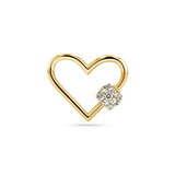 Diamond Heart Carabiner Connector Charm