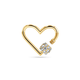 Diamond Heart Carabiner Connector Charm