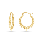 14K Gold Gold hoop earrings with hearts design