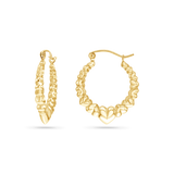 14K Gold Gold hoop earrings with hearts design