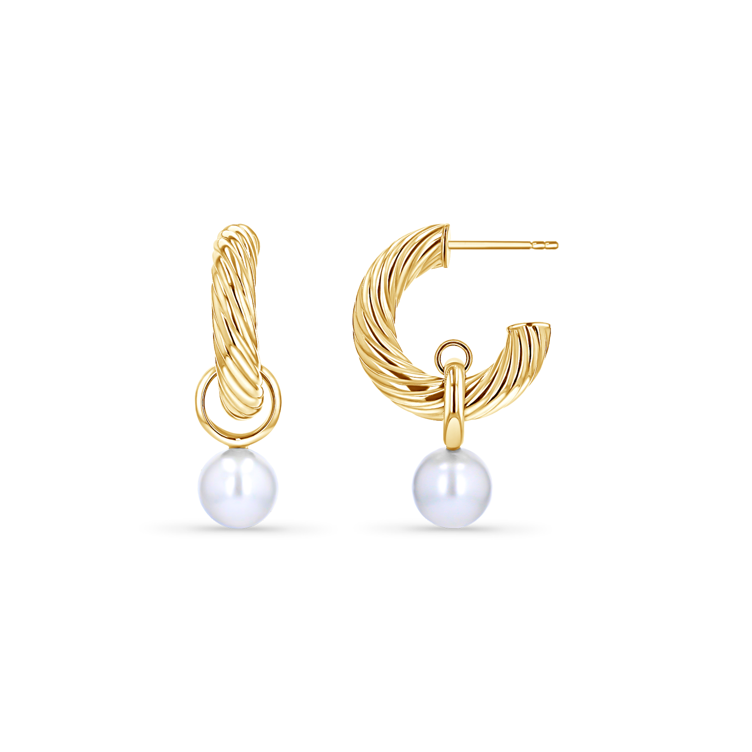 Pearl Drop Charmed Twist Hoops - Image 2