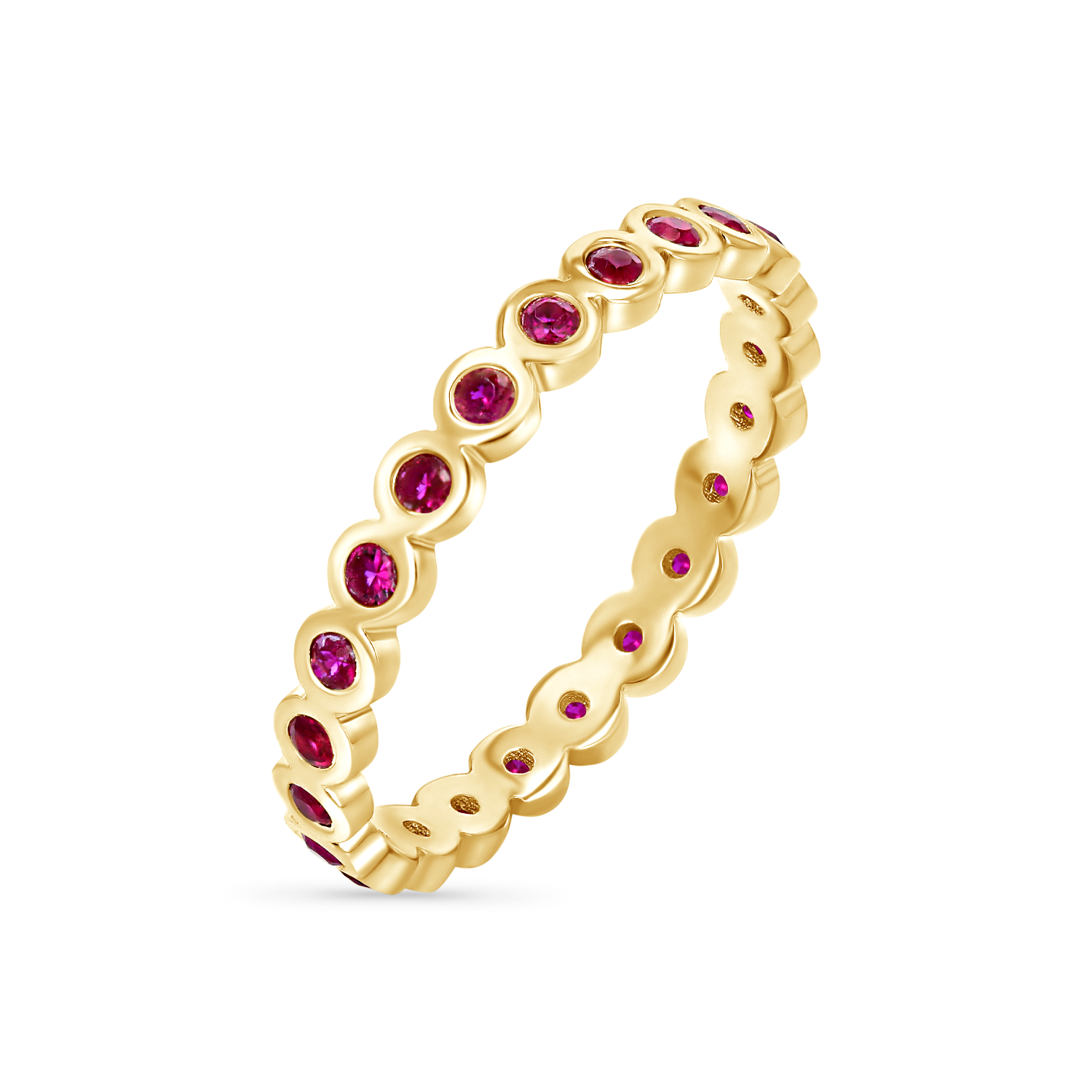 14K Gold Ruby Bezel Eternity Band – Baby Gold