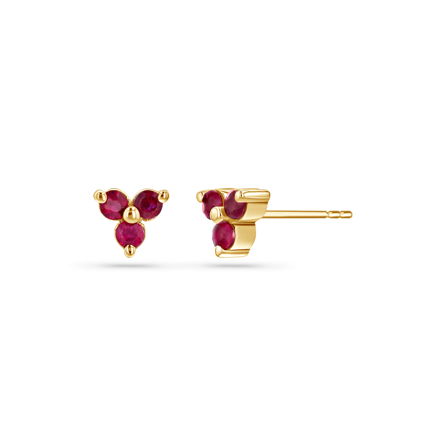 14K Gold Trio Ruby Studs – Baby Gold