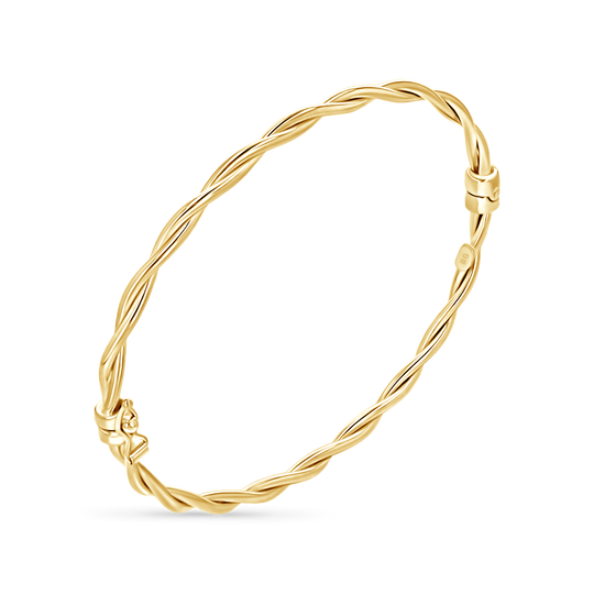 14K Gold Twist Rope Bangle – Baby Gold