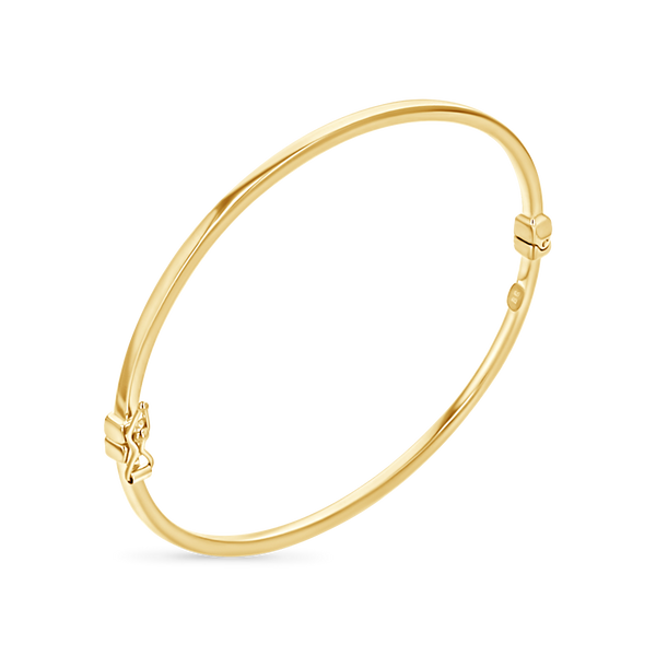 14K Gold Linear Bangle – Baby Gold