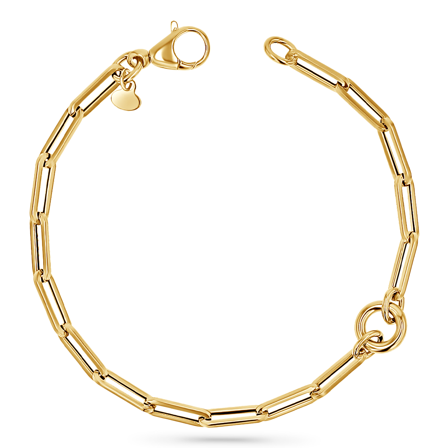 Charm Loop 14K Gold Paperclip Loop Charm Bracelet – Baby Gold