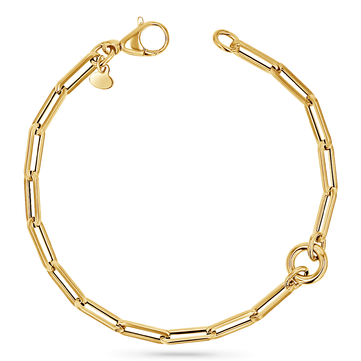 14K Gold Paperclip Loop Charm Bracelet – Baby Gold