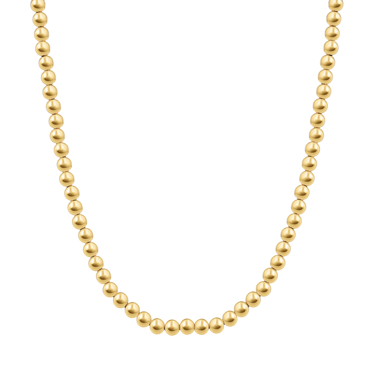 14K Gold 5mm Gold Bead Ball Necklace Baby Gold