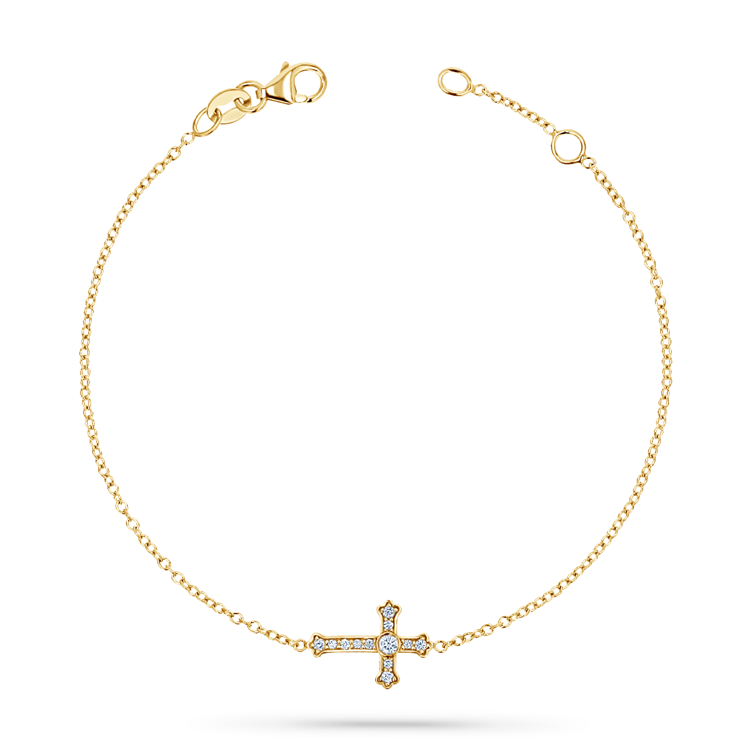 Diamond Sideways Cross Bracelet - Image 2