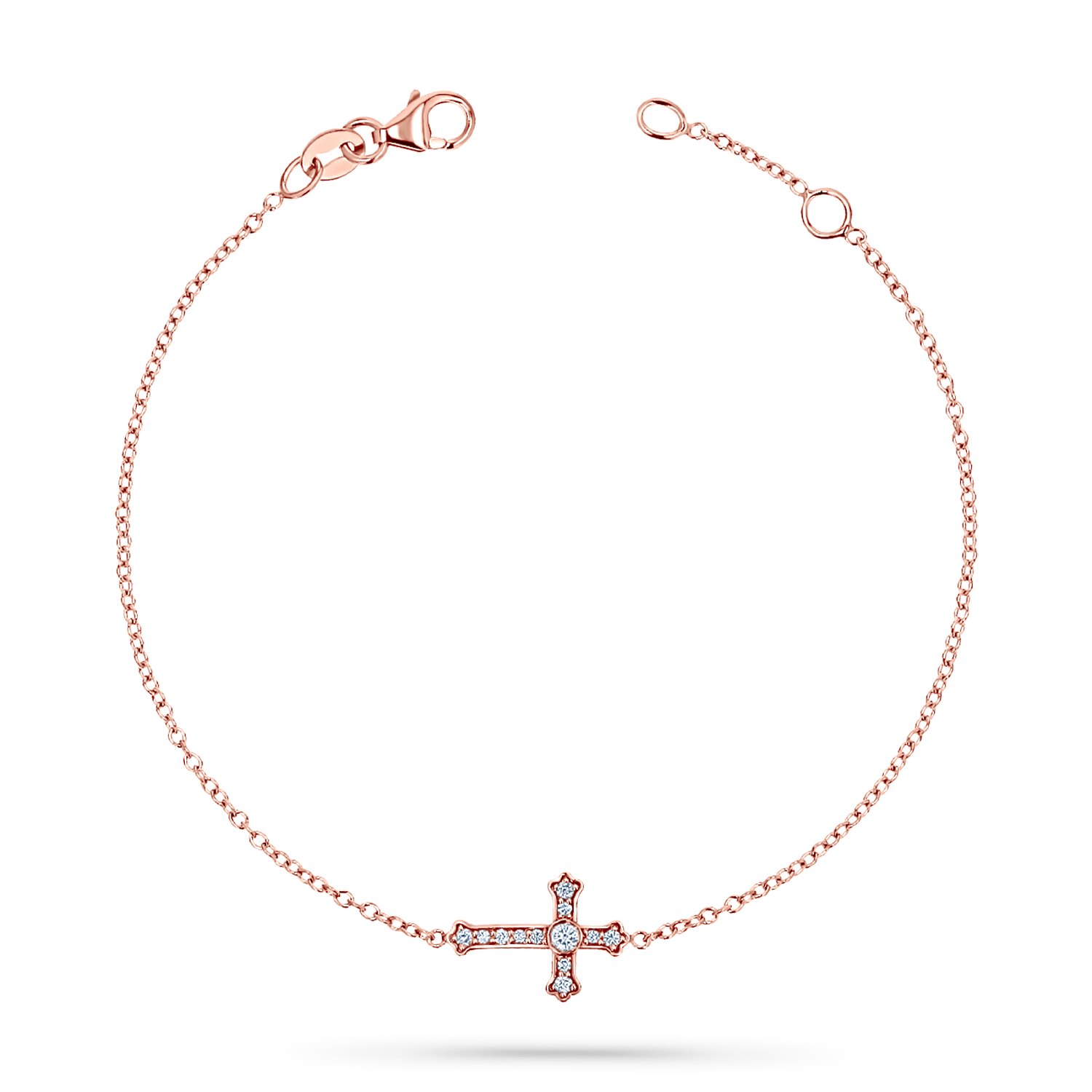 Diamond Sideways Cross Bracelet - Image 4