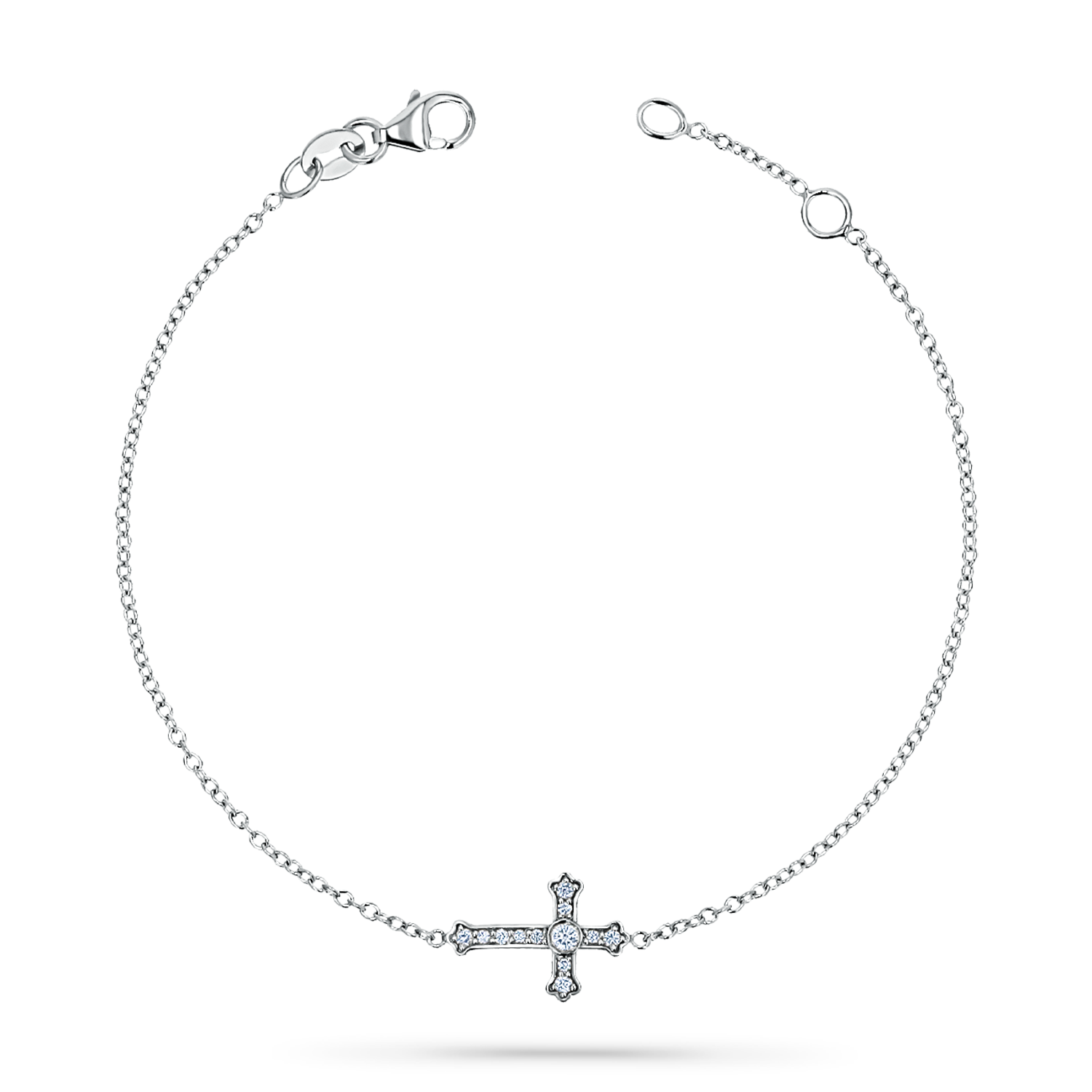 Diamond Sideways Cross Bracelet - Image 3