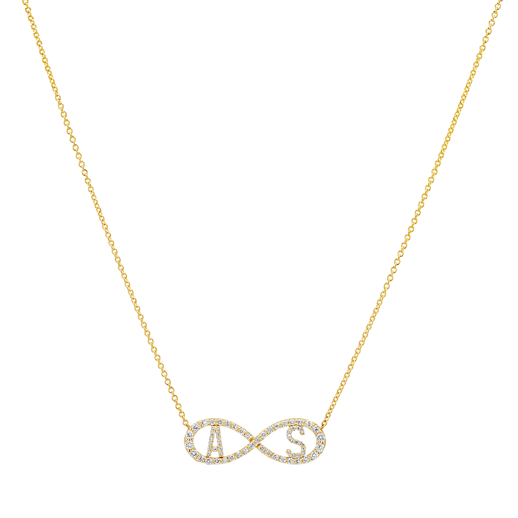 Diamond Infinity Letter Necklace
