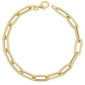14K Oval Link Twist Chain Bracelet