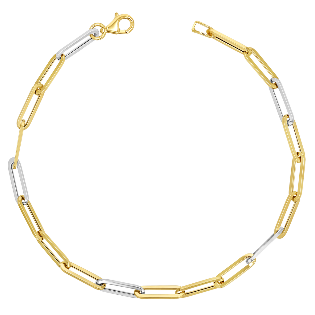 Two-Tone Paper Clip Chain Bracelet