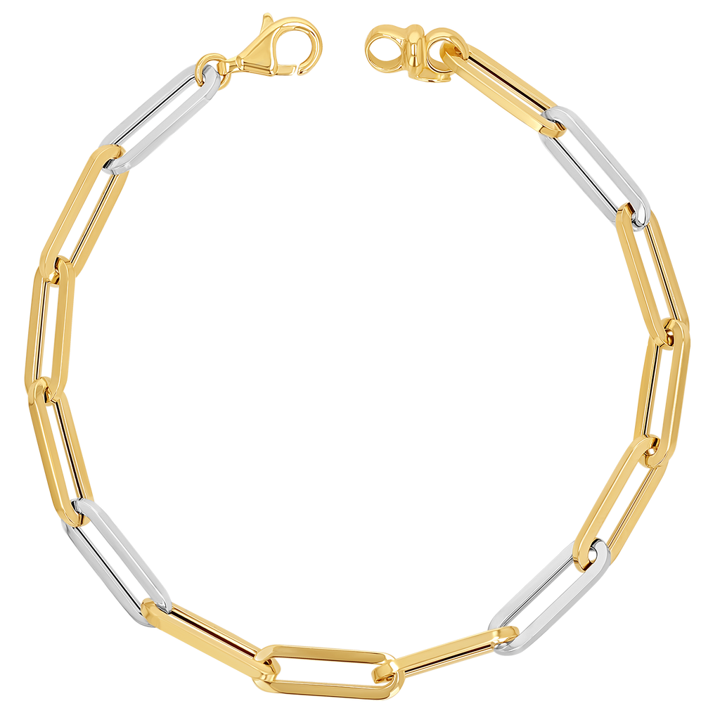 Two-Tone Grand Paper Clip Chain Bracelet