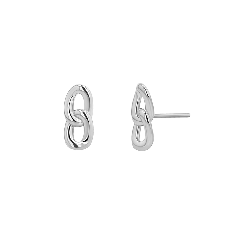 Cuban Curb Link Stud Earrings