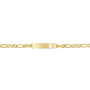 Gold figaro id online bracelet