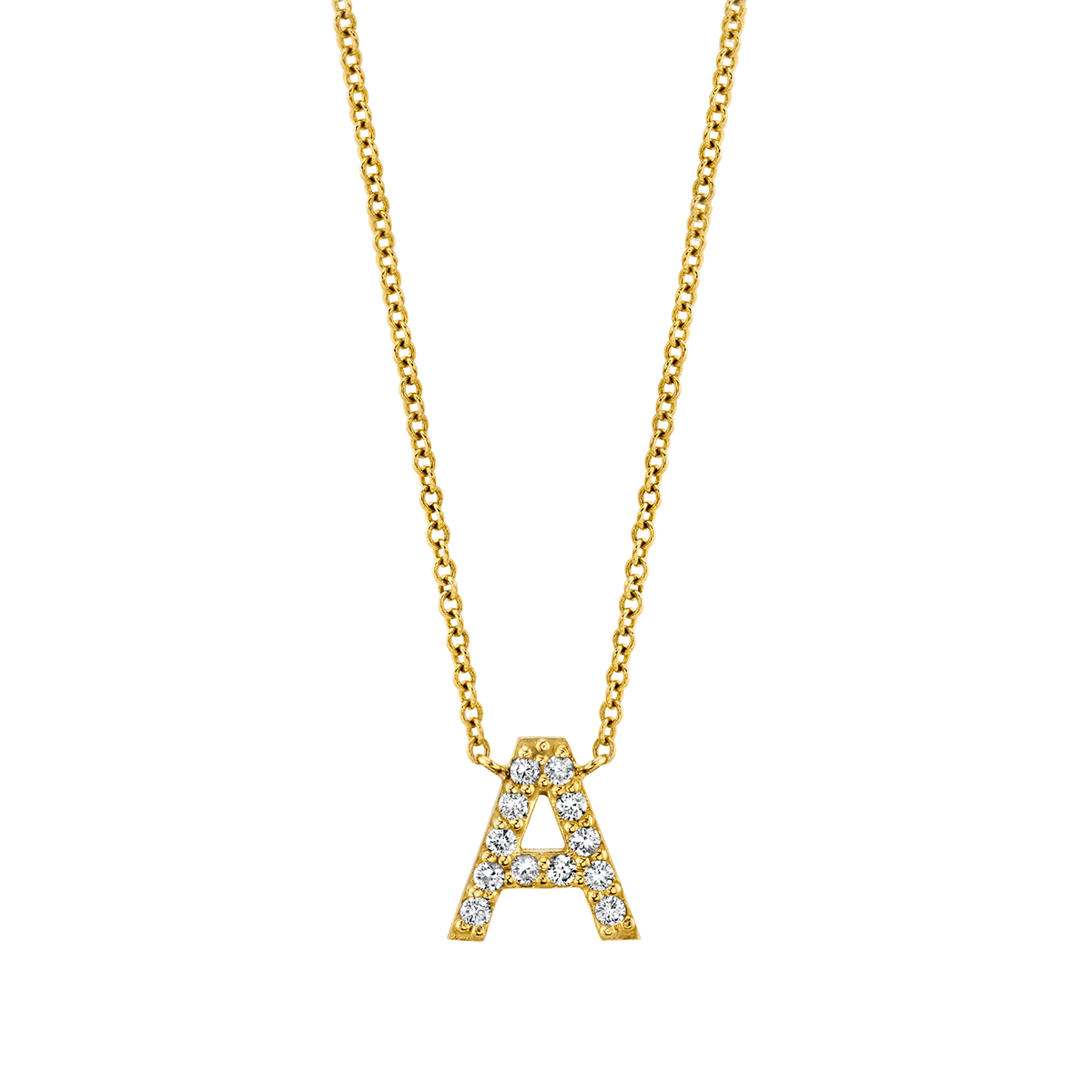 Diamond Pave Letter Necklace