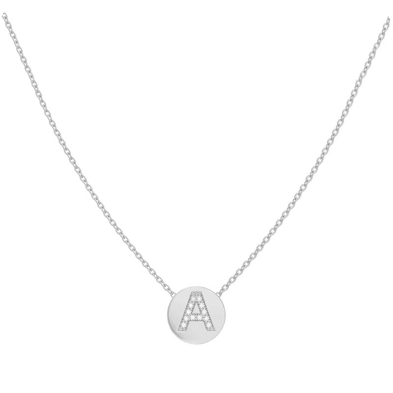 Kids Diamond Initial Coin Necklace