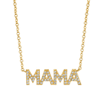 Diamond Pave Mama Necklace – Baby Gold