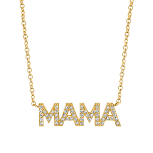 Diamond Pave Mama Necklace