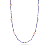 Tanzanite & Pink Pearl Station Necklace