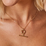 T Bar Toggle Charm Necklace