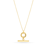 T Bar Toggle Charm Necklace