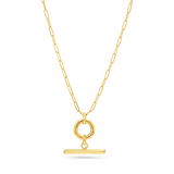 T Bar Toggle Charm Necklace