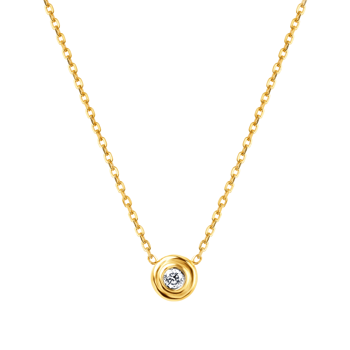 Kids Step Bezel Solitaire Necklace