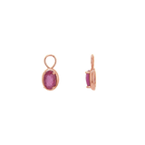 Gemstone Oval Huggie Charms
