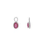 Gemstone Oval Huggie Charms